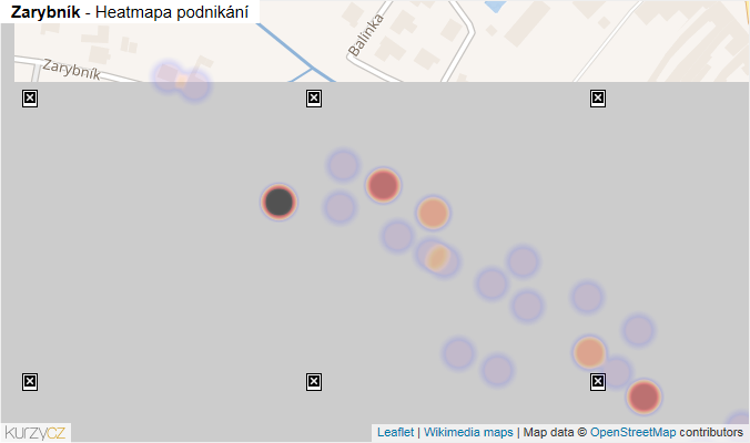 Mapa Zarybník - Firmy v ulici.