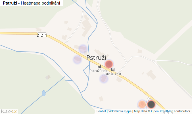 Mapa Pstruží - Firmy v části obce.