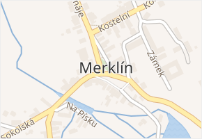 Merklín v obci Merklín - mapa části obce