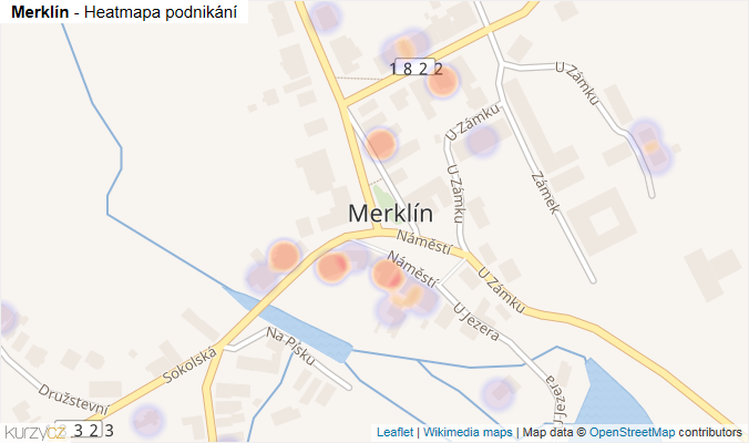 Mapa Merklín - Firmy v části obce.