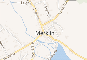 Náměstí v obci Merklín - mapa ulice