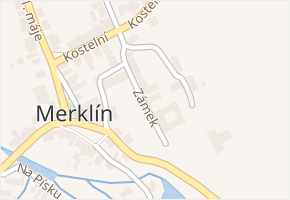 Zámek v obci Merklín - mapa ulice