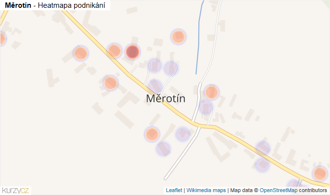 Mapa Měrotín - Firmy v části obce.