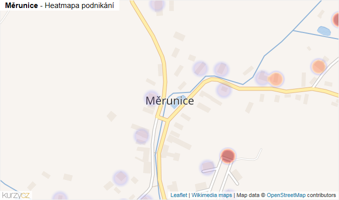 Mapa Měrunice - Firmy v části obce.