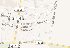 Lomená v obci Měšice - mapa ulice