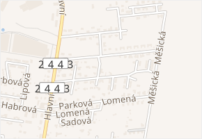 V Lánech v obci Měšice - mapa ulice