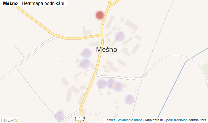 Mapa Mešno - Firmy v části obce.