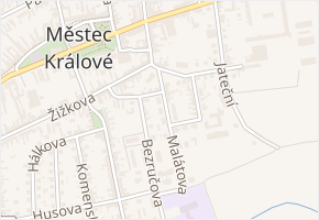 Malátova v obci Městec Králové - mapa ulice