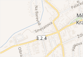 Smetanova v obci Městec Králové - mapa ulice
