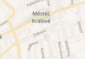 Žižkova v obci Městec Králové - mapa ulice