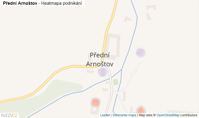 Mapa Přední Arnoštov - Firmy v části obce.
