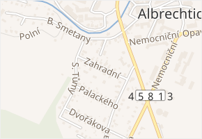 Zahradní v obci Město Albrechtice - mapa ulice