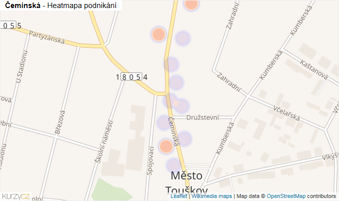 Mapa Čemínská - Firmy v ulici.