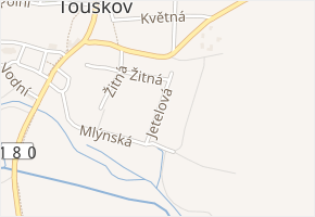 Jetelová v obci Město Touškov - mapa ulice