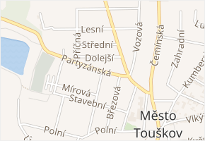 Partyzánská v obci Město Touškov - mapa ulice