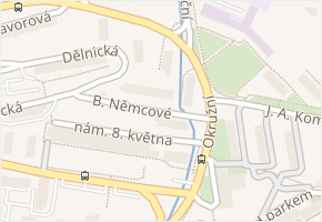 B. Němcové v obci Meziboří - mapa ulice