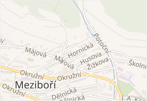 Hornická v obci Meziboří - mapa ulice