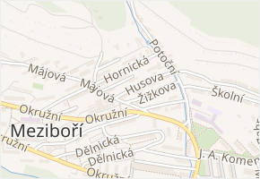Husova v obci Meziboří - mapa ulice
