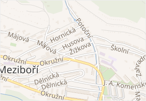 Žižkova v obci Meziboří - mapa ulice