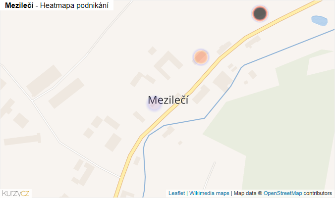 Mapa Mezilečí - Firmy v části obce.