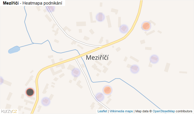 Mapa Meziříčí - Firmy v části obce.