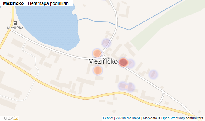 Mapa Meziříčko - Firmy v části obce.