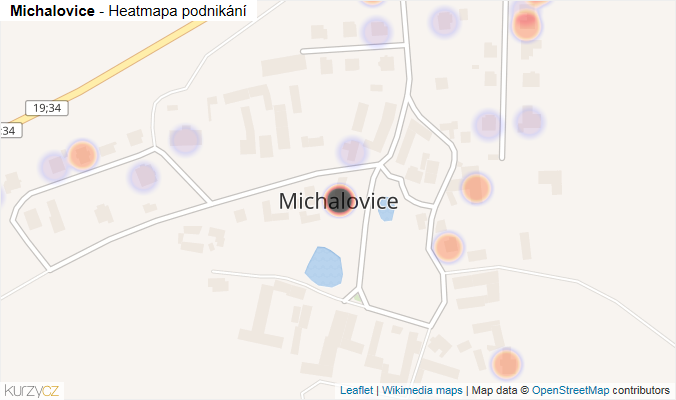 Mapa Michalovice - Firmy v části obce.