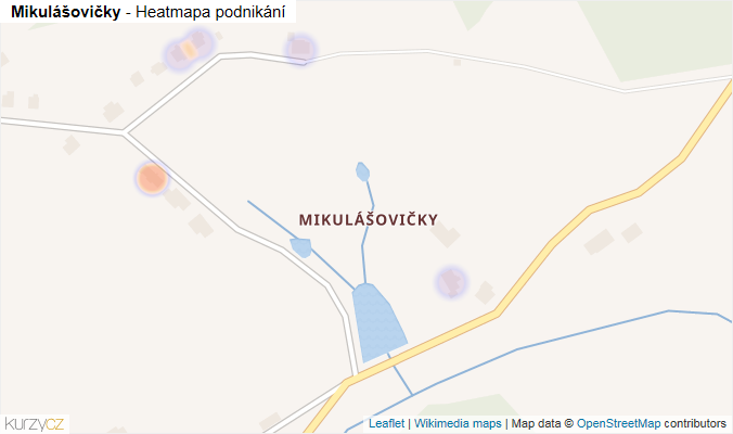 Mapa Mikulášovičky - Firmy v části obce.