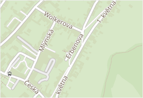 Erbenova v obci Mikulov - mapa ulice