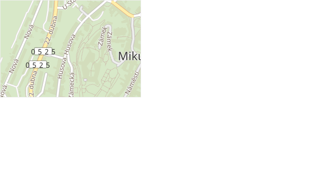 Husova v obci Mikulov - mapa ulice