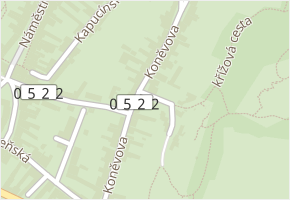Koněvova v obci Mikulov - mapa ulice
