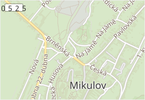 Kozí hrádek v obci Mikulov - mapa ulice
