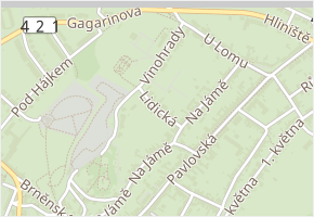 Lidická v obci Mikulov - mapa ulice