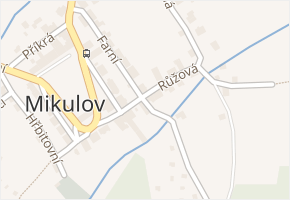 Růžová v obci Mikulov - mapa ulice