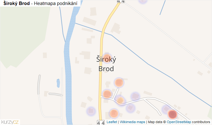 Mapa Široký Brod - Firmy v části obce.
