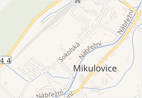 Sokolská v obci Mikulovice - mapa ulice