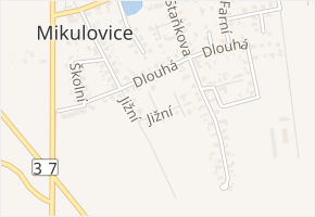 Jižní v obci Mikulovice - mapa ulice