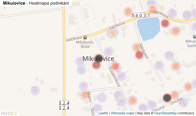 Mapa Mikulovice - Firmy v části obce.