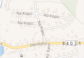 Na Kopci v obci Mikulovice - mapa ulice