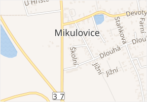 Školní v obci Mikulovice - mapa ulice