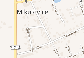 Švadlenkova v obci Mikulovice - mapa ulice