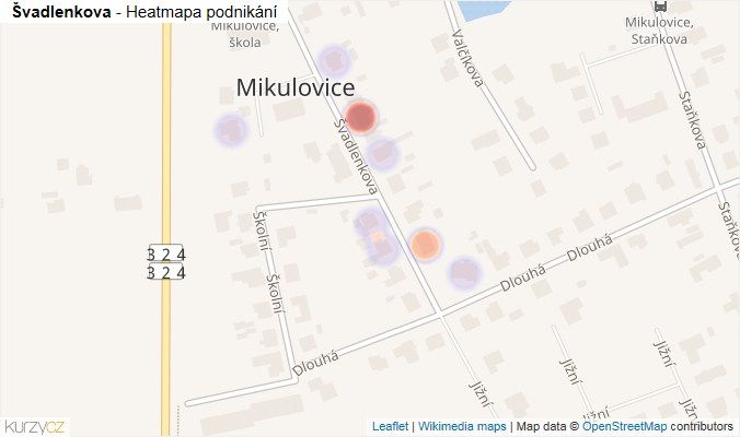 Mapa Švadlenkova - Firmy v ulici.