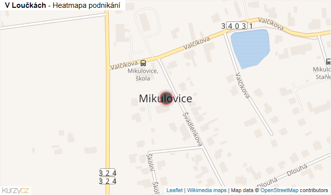Mapa V Loučkách - Firmy v ulici.