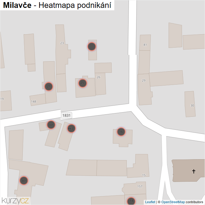 Mapa Milavče - Firmy v obci.