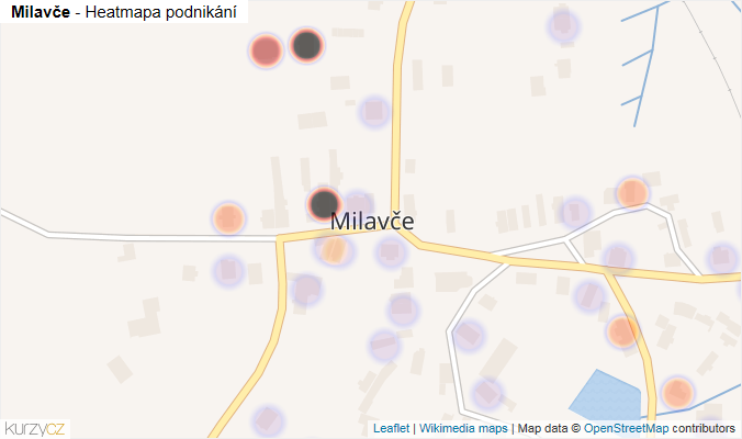 Mapa Milavče - Firmy v části obce.