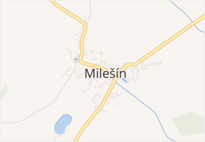 Milešín v obci Milešín - mapa části obce