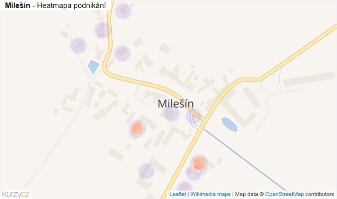 Mapa Milešín - Firmy v části obce.