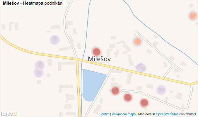 Mapa Milešov - Firmy v části obce.