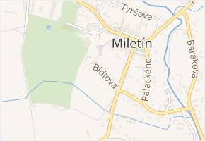 Bidlova v obci Miletín - mapa ulice