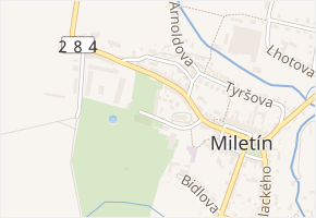 Na Parkáni v obci Miletín - mapa ulice